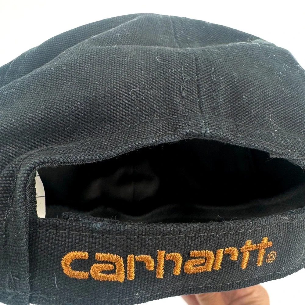 Carhartt Force Cap Black Adjustable Twill Leather Patch Hat‎ OS AH0289